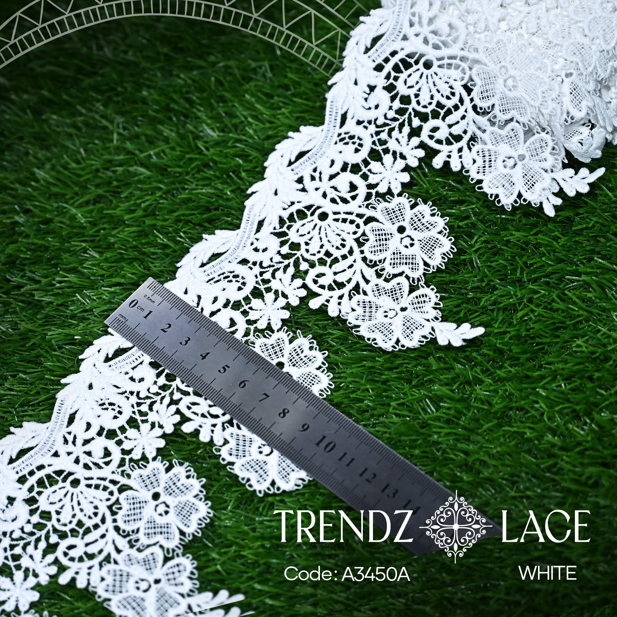 China Milky: A3450A - 10 YDS | Trendz Lace