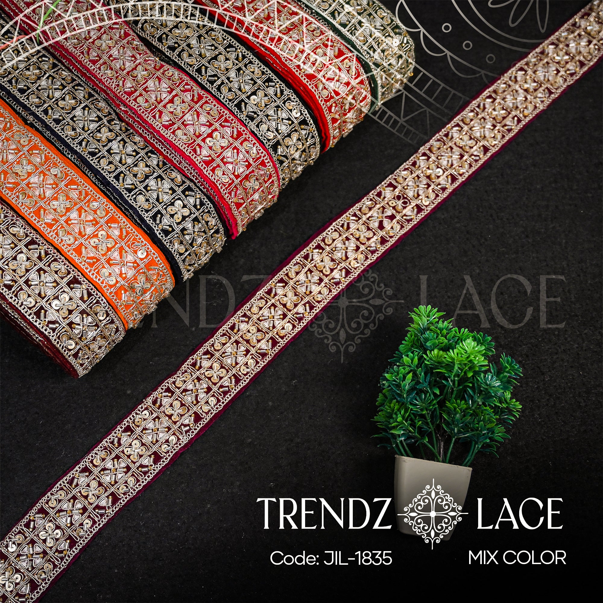 Velvet Lace: JIL - 1835 - 9 MTR | Trendz Lace