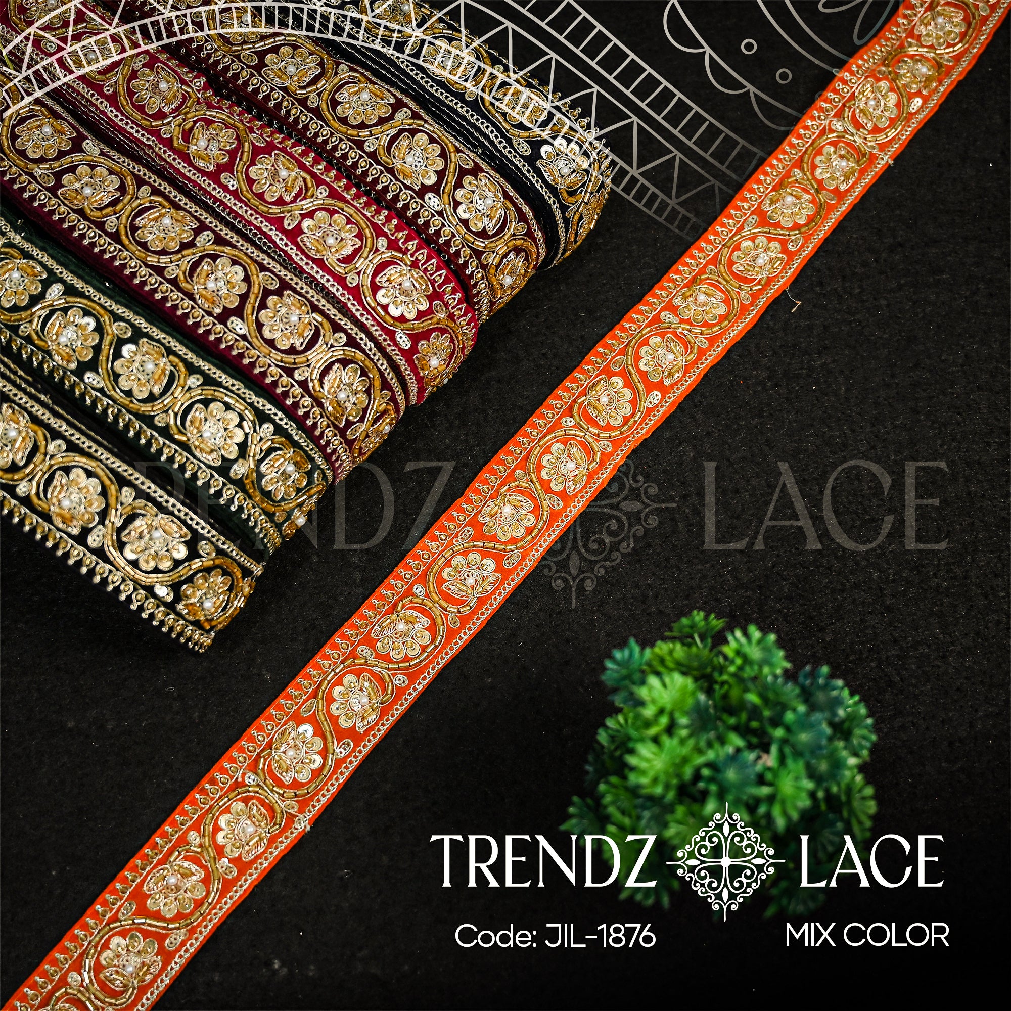 Velvet Lace: JIL - 1876 - 9 MTR | Trendz Lace
