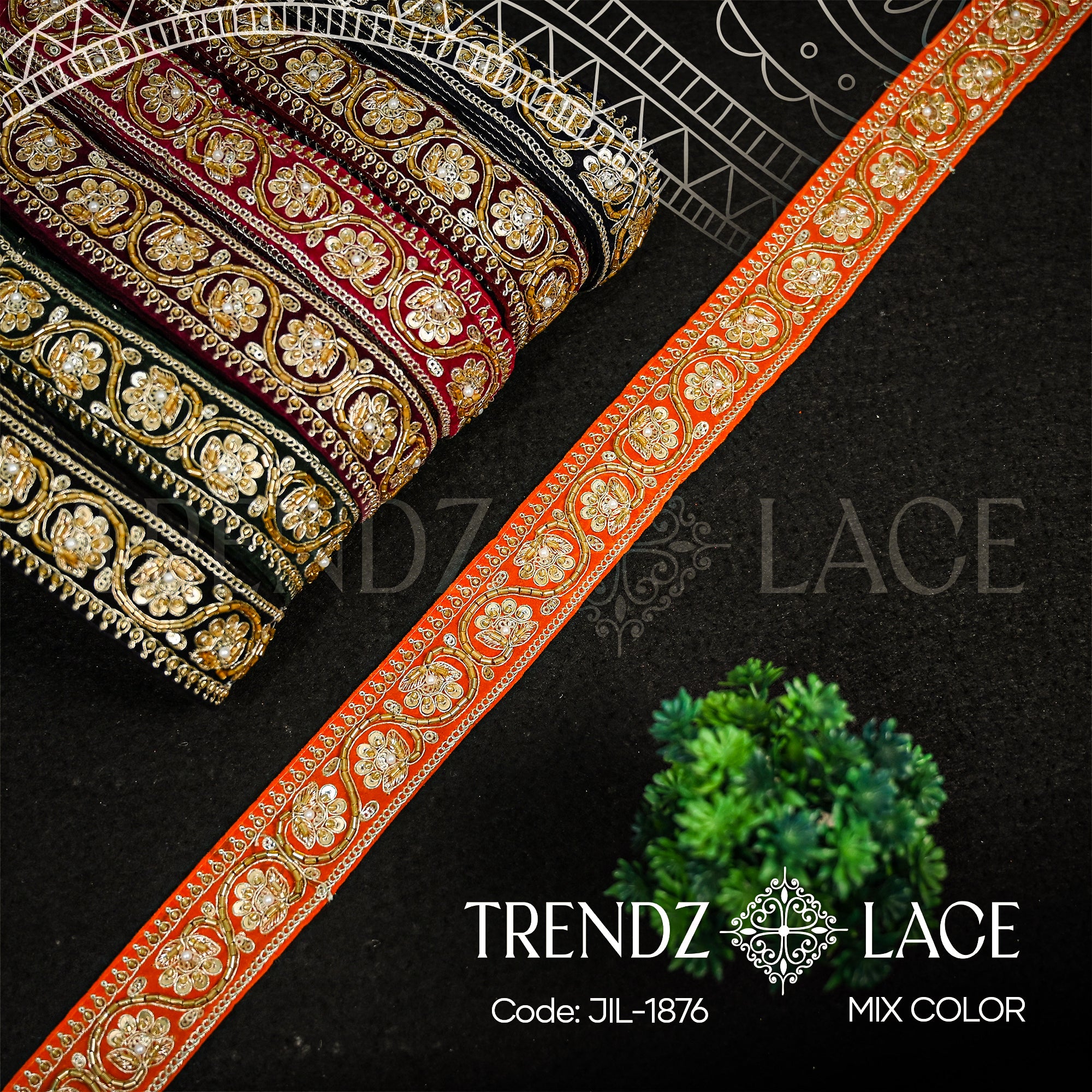 Velvet Lace: JIL - 1876 - 9 MTR | Trendz Lace