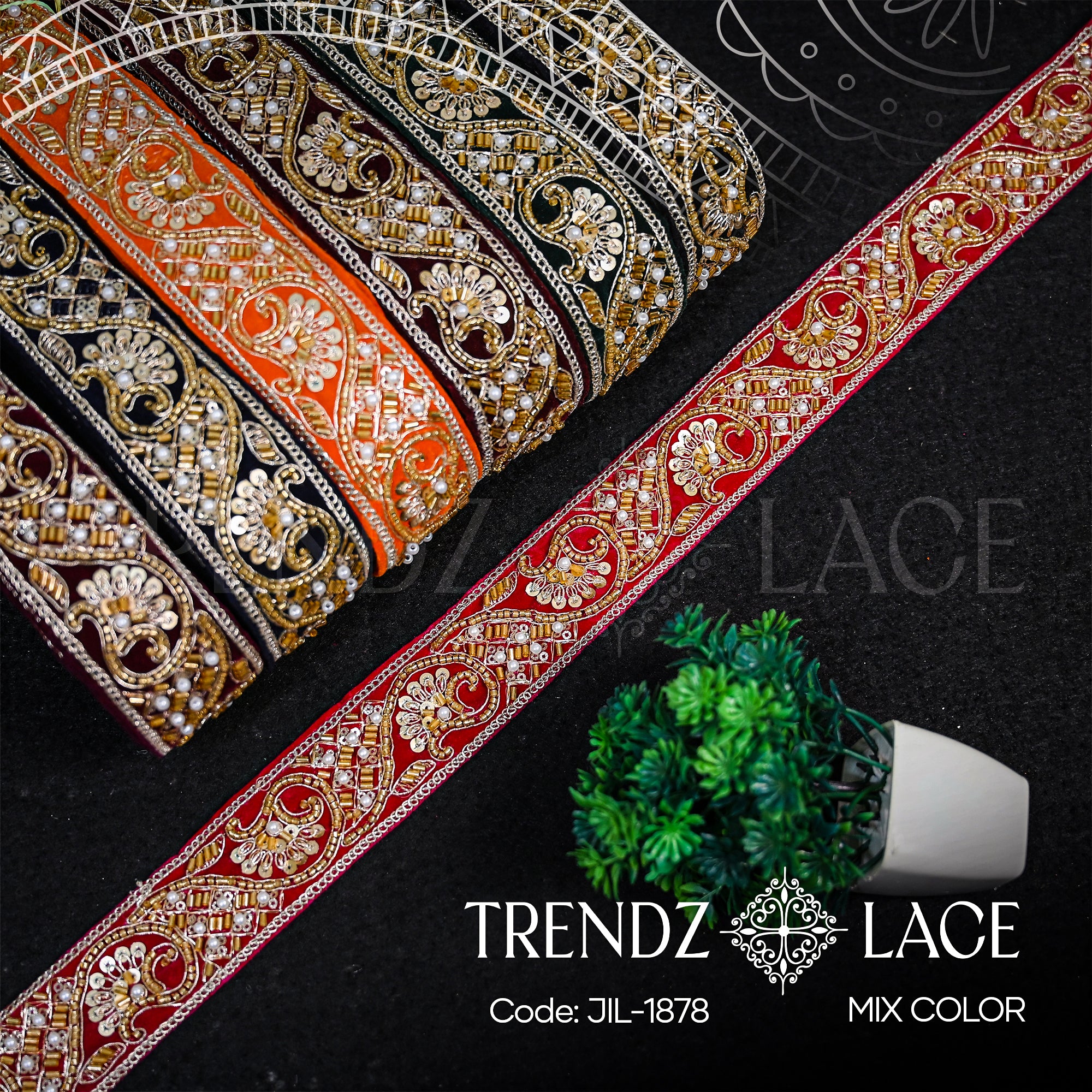 Velvet Lace: JIL - 1878 - 9 MTR | Trendz Lace