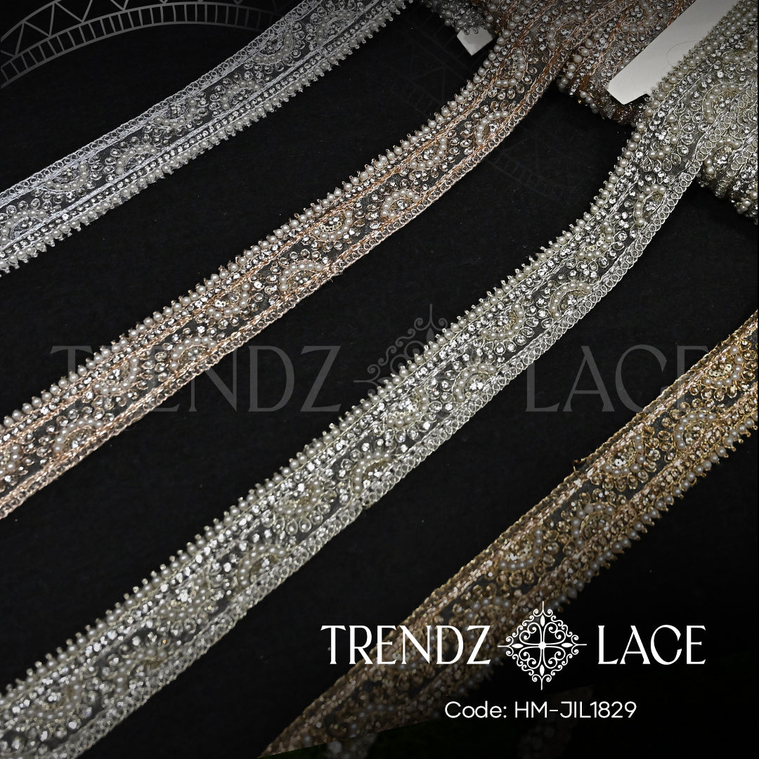 Handmade Lace: HM-JIL-1829 - 9 MTR | Trendz Lace