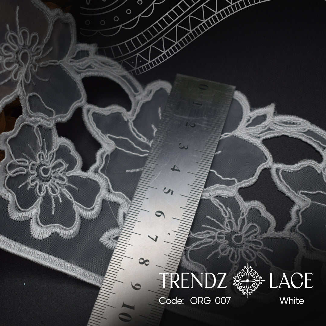 Organza Lace: ORG-007 - 10YDS | Trendz Lace